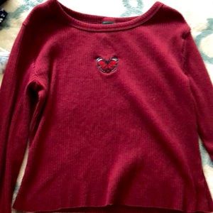 Dark red tank top with butterfly